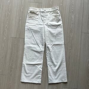 J Crew Factory Wide Leg Crop Jeans Womens Size 28 White BR051 Flaw